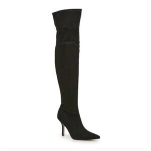 Marc Fisher Tiago Over the Knee Boots 8.5 Black NEW Tall Heel Glam OTK